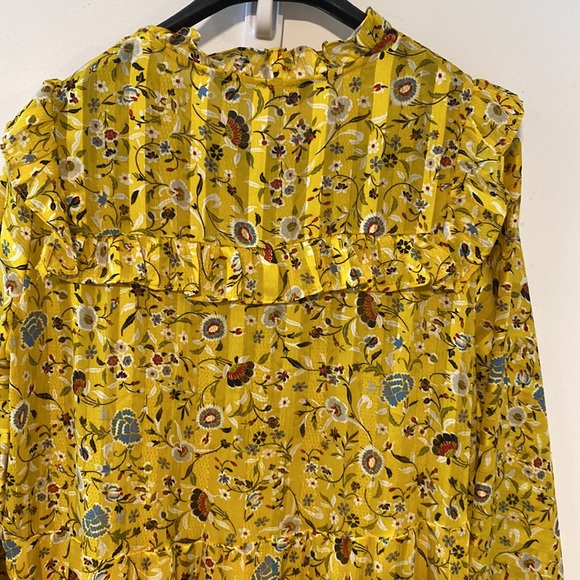 ZARA Yellow Floral Print Yellow Maxi Dress S - Picture 5 of 5